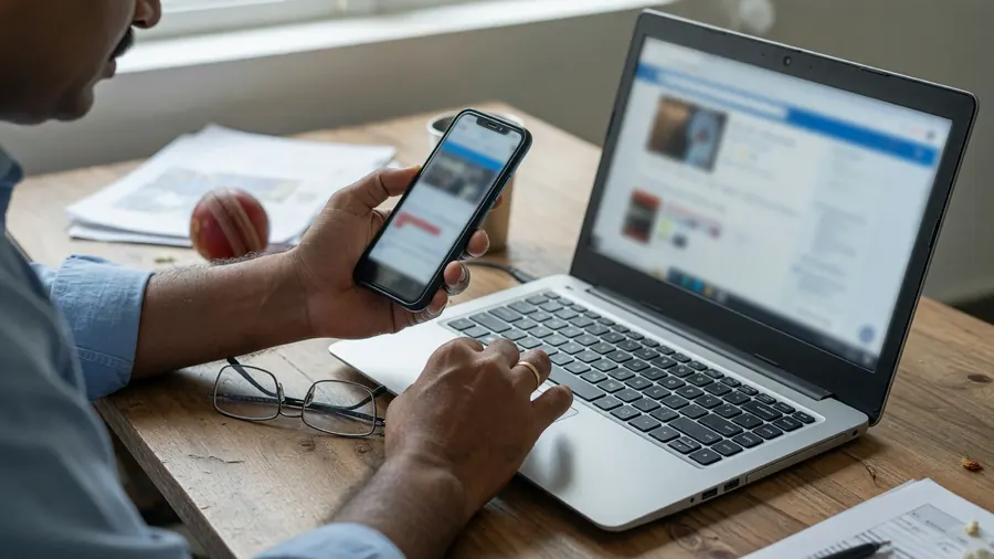 Comparing website and phone details before downloading